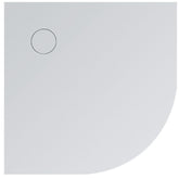 StoneArt LXFR douchebak - 3cm - solid surface - kwart rond - wit